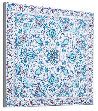 Mandala svítící ve tmě modrá - Diamantový obrázek částečný