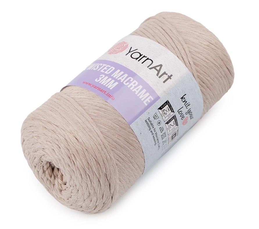 Yarn Art Twisted macrame 3 mm - režná