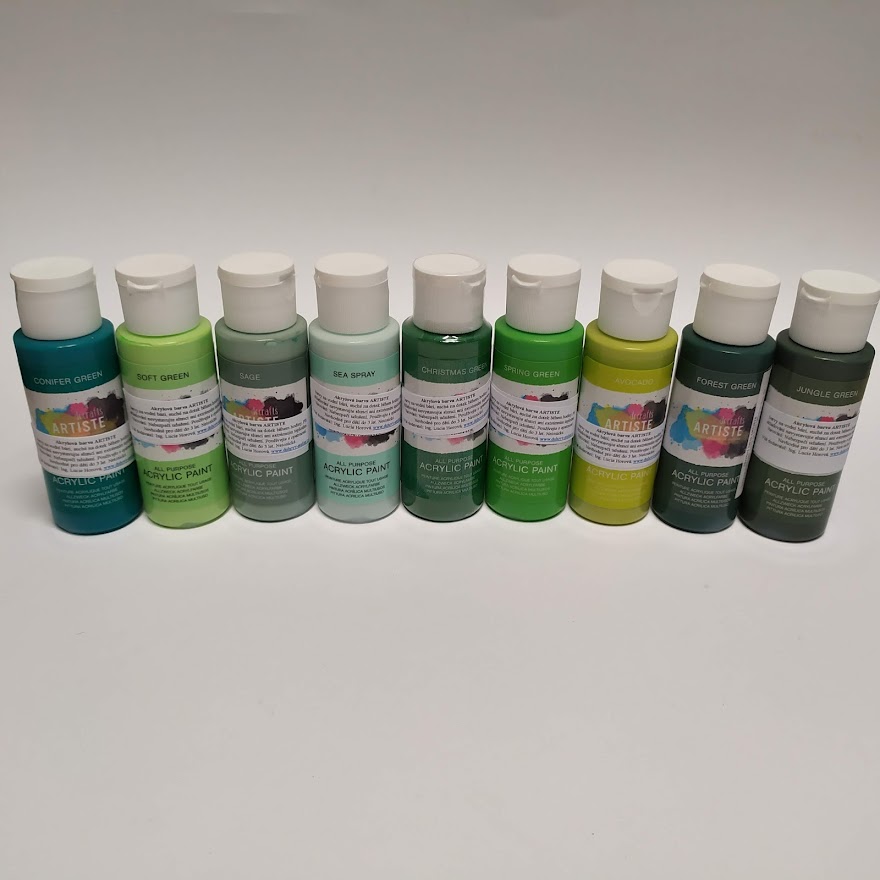 Akrylová barva Artiste 59ml (zelené odstíny)