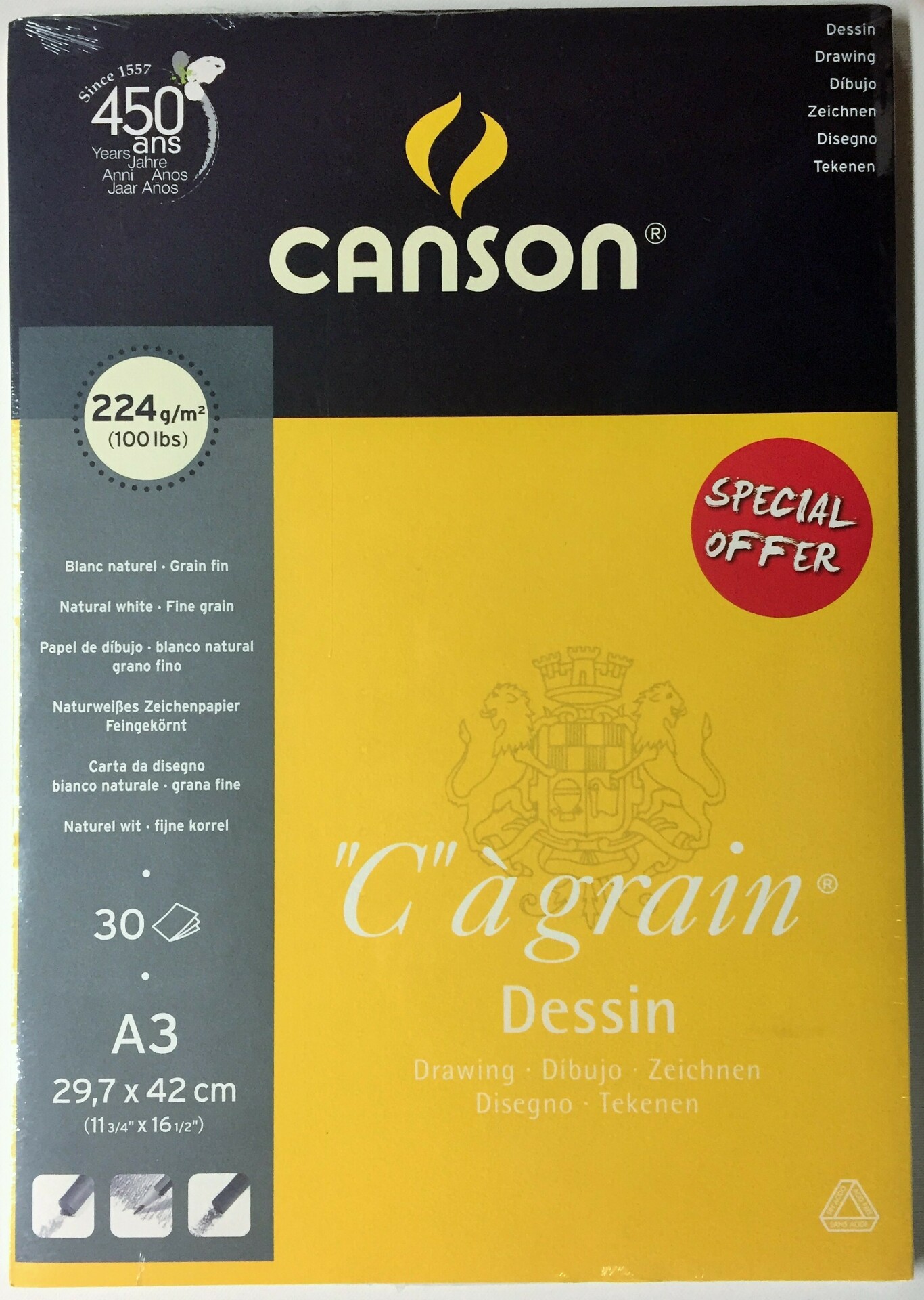 "C" a grain skicák lepený A3