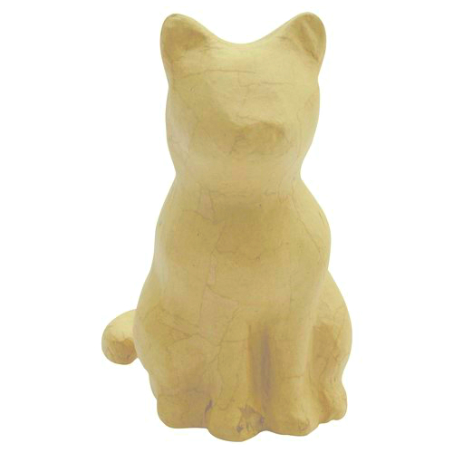 Zvířátko z papíru - sedící kočka (15cm)