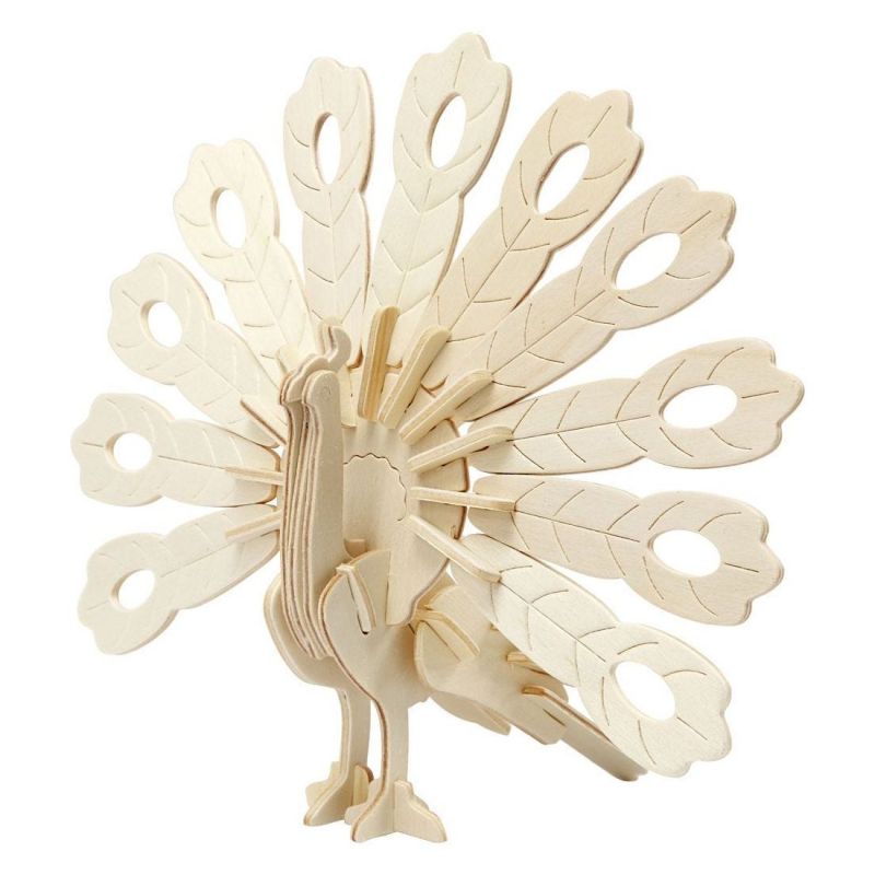 3D dřevěný model - páv