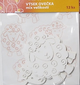 Papírový výřez - Ovečka velká 12ks