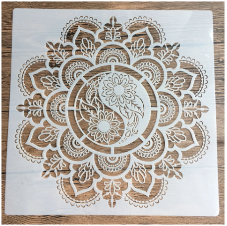 Plastová šablona - Mandala jin-jang 30x30cm