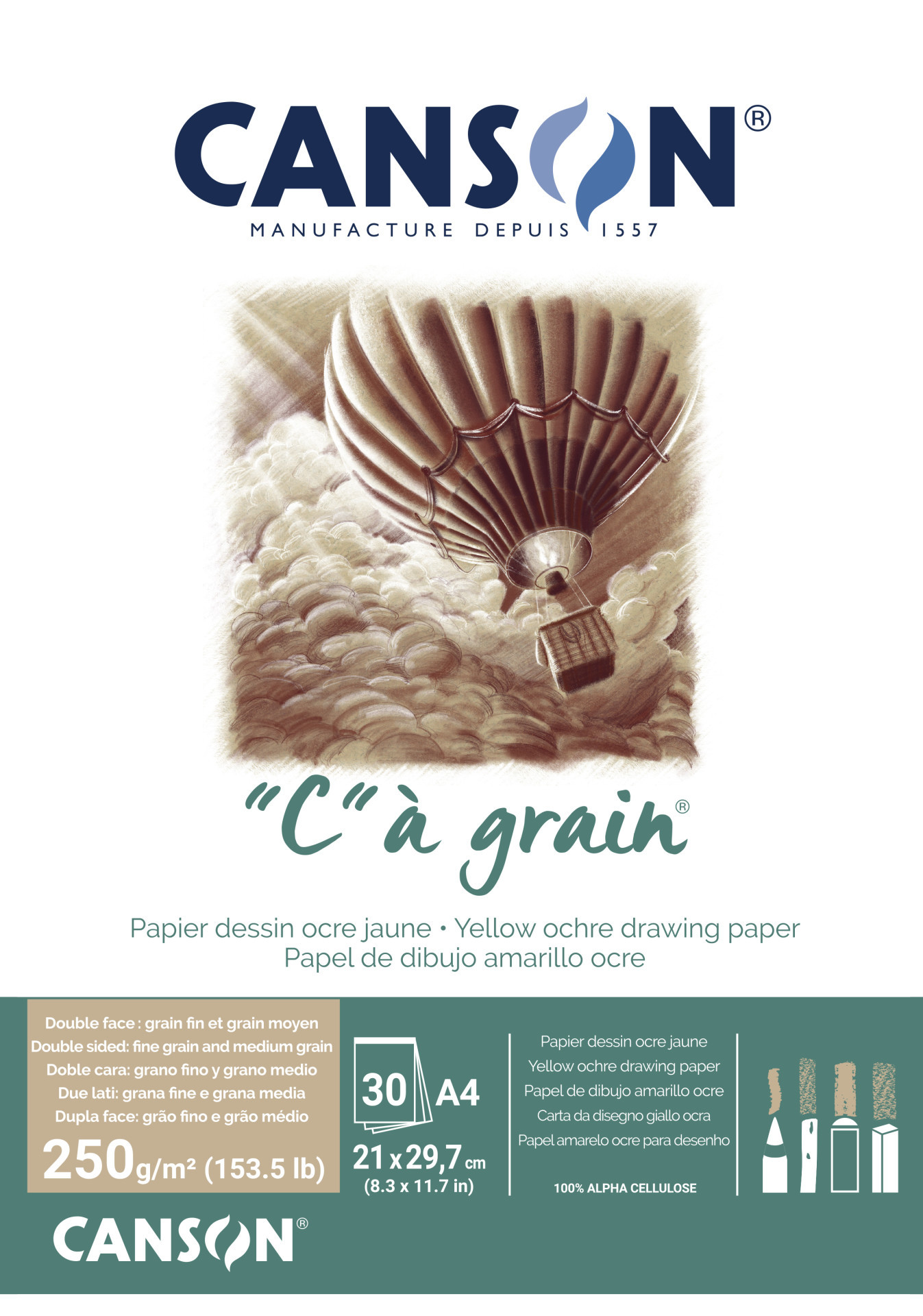 "C" a grain skicák lepený A4 okrový