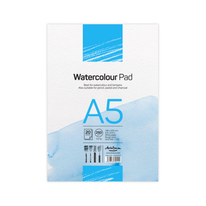 Skicák ARTISTE Watercolour Pad bílý (250g/m2, 20str) A5
