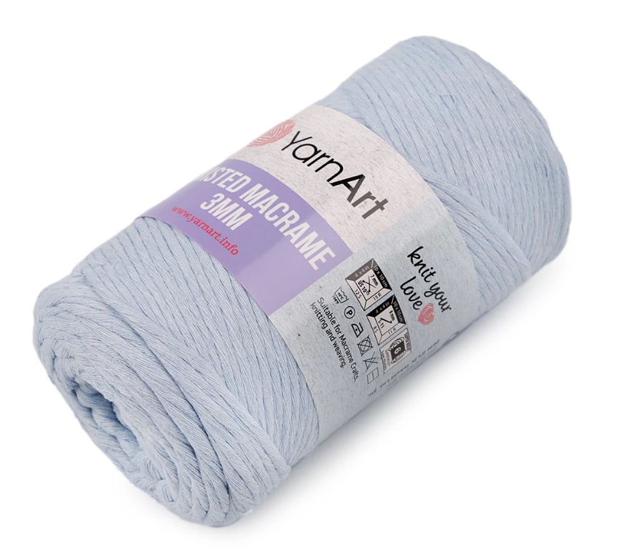 Yarn Art Twisted macrame 3 mm - sv.modrá