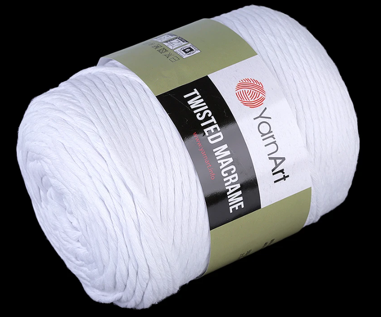 Yarn Art Twisted macrame 4 mm - bílá