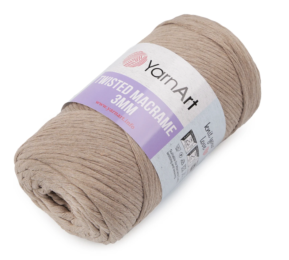 Yarn Art Twisted macrame 3 mm - béžová (768)