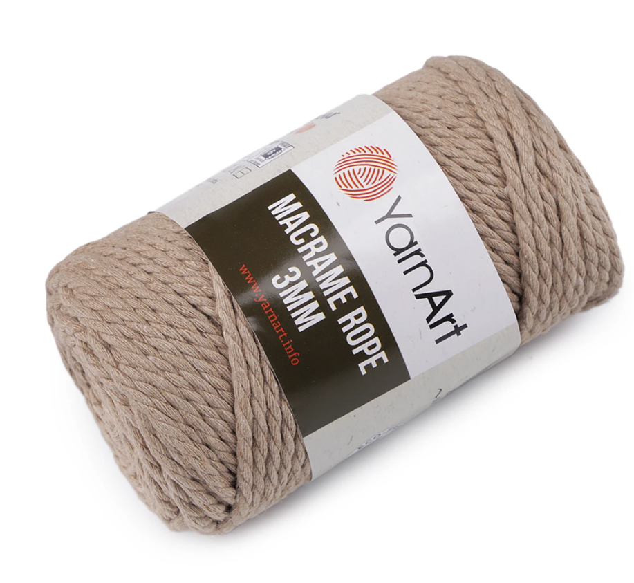 Yarn Art Macrame Rope 3 mm - písková