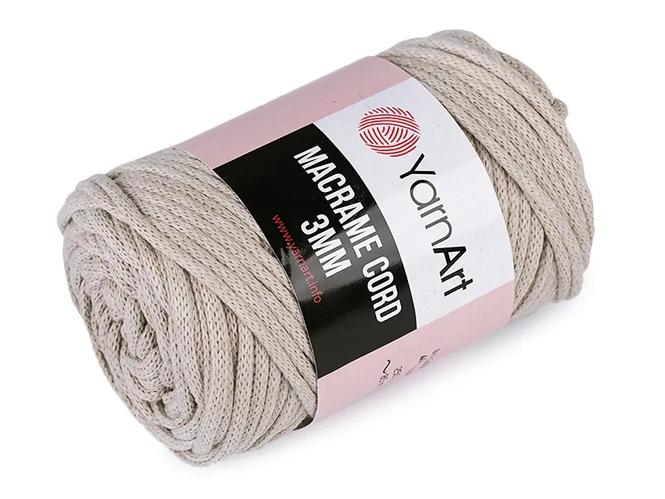 Yarn Art Macrame Cord 3 mm přírodní