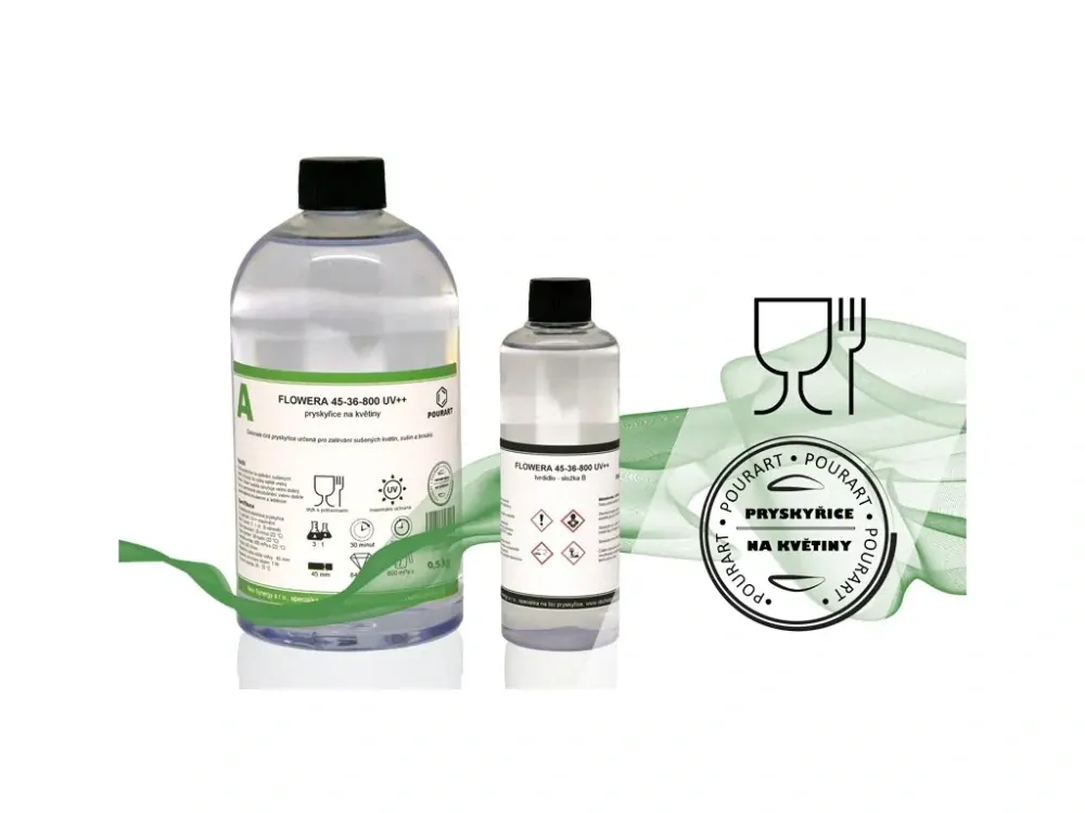 Křišťálová pryskyřice na květiny FLOWERA 45-36-800 řídká řídká UV++ 0,5KG