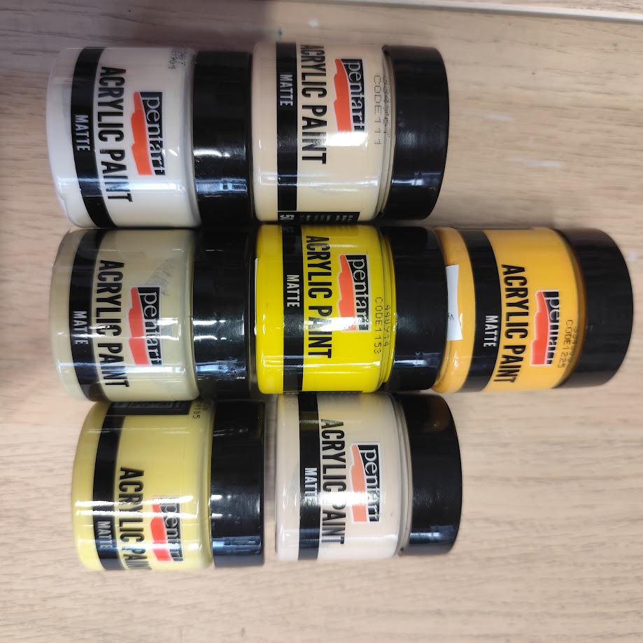Akrylová barva Pentart 50ml -1- žluté odstíny