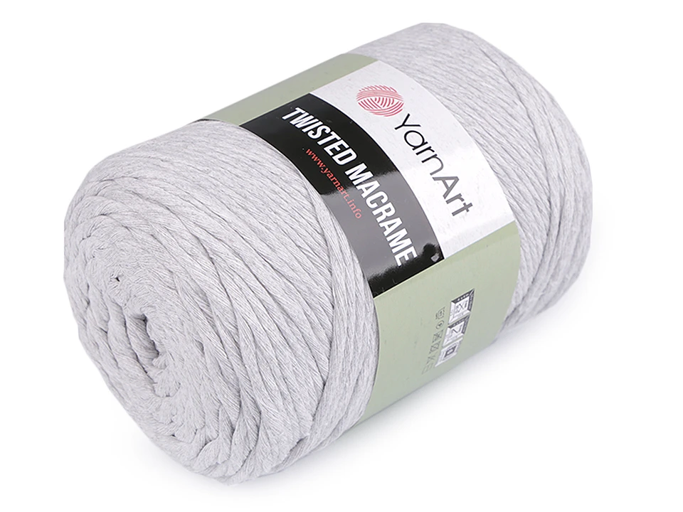 Yarn Art Twisted macrame 4 mm - světle šedá
