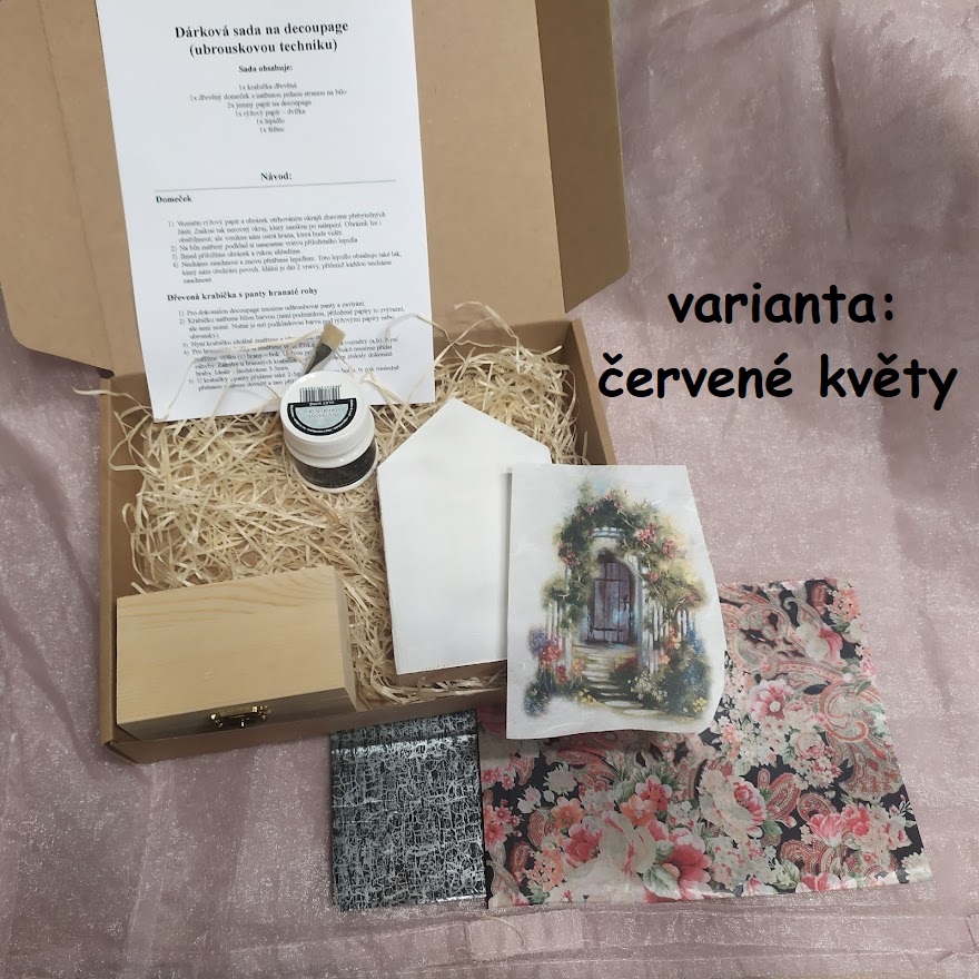 Malá sada na decoupage - červená