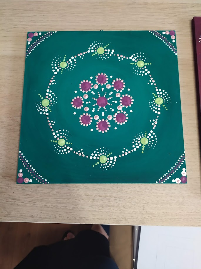 Tečkovaná mandala - zelená
