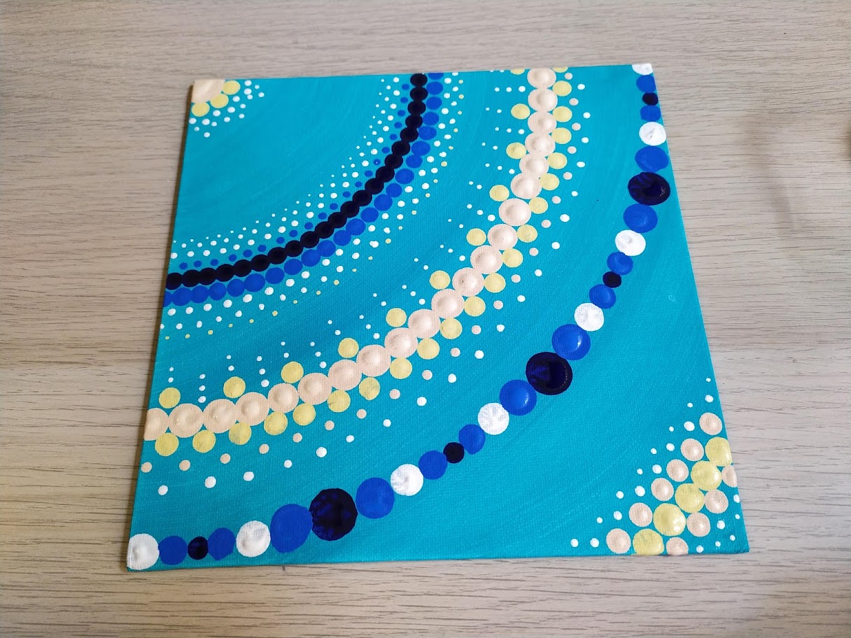 Tečkovaná mandala - tyrkysová