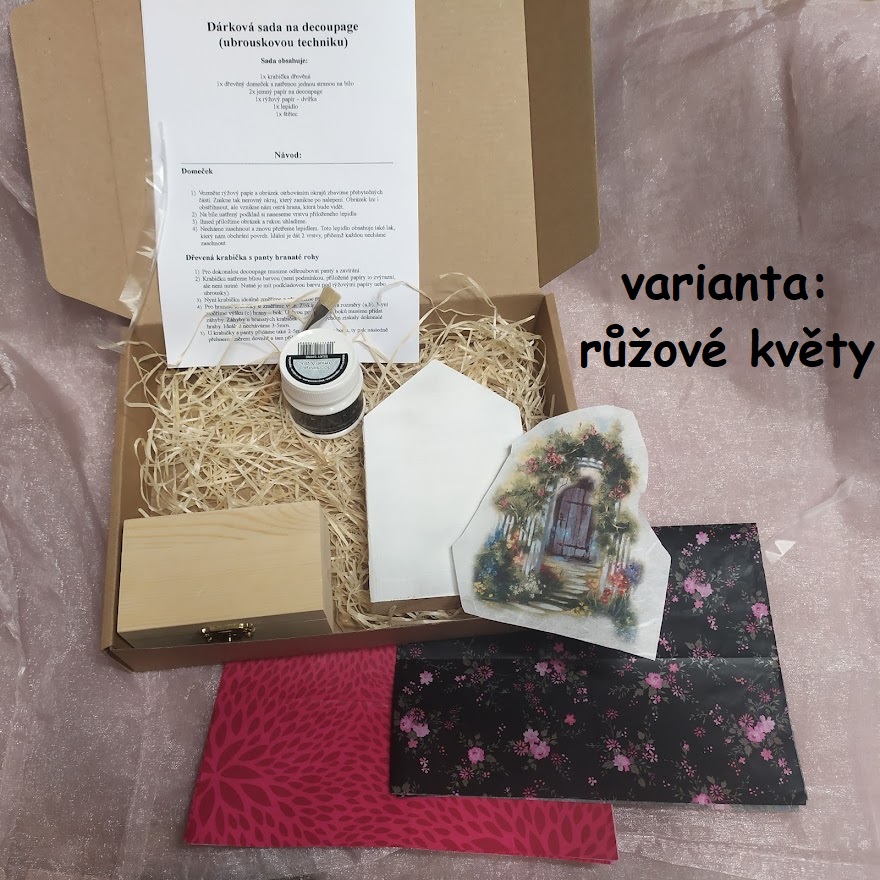 Malá sada na decoupage - růžová