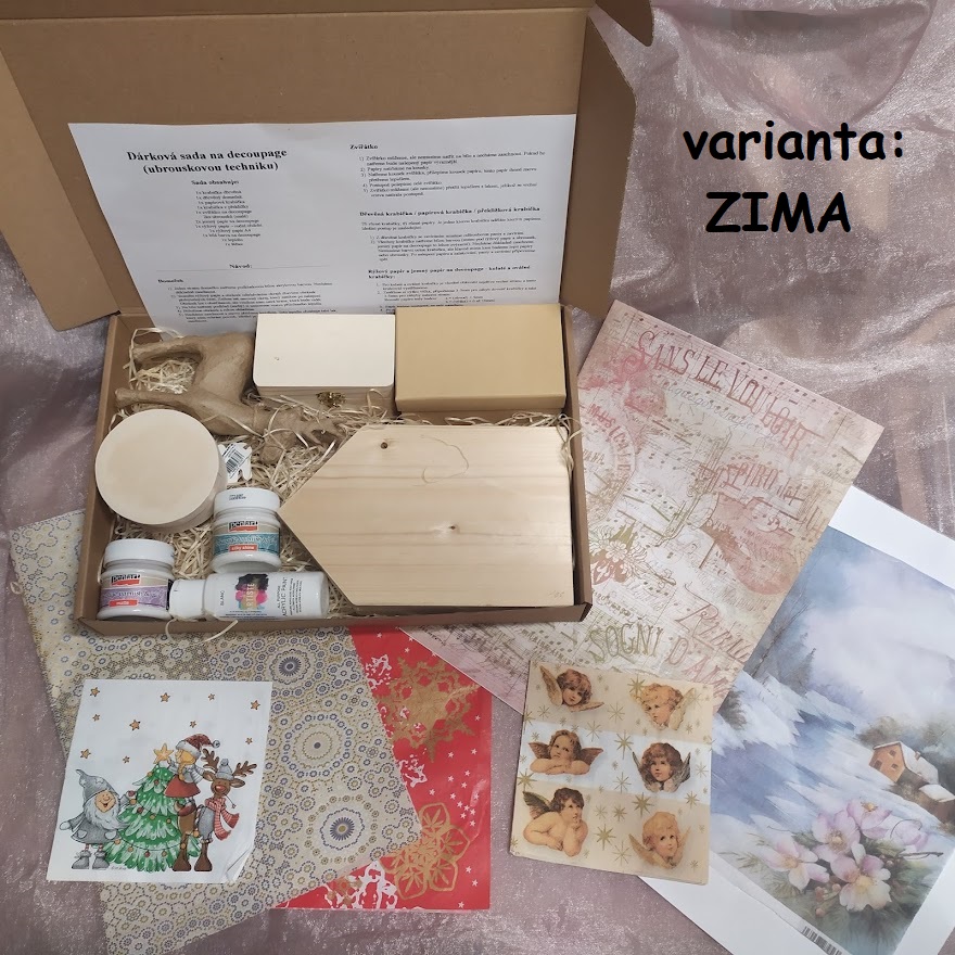 Velká sada na decoupage - ZIMA