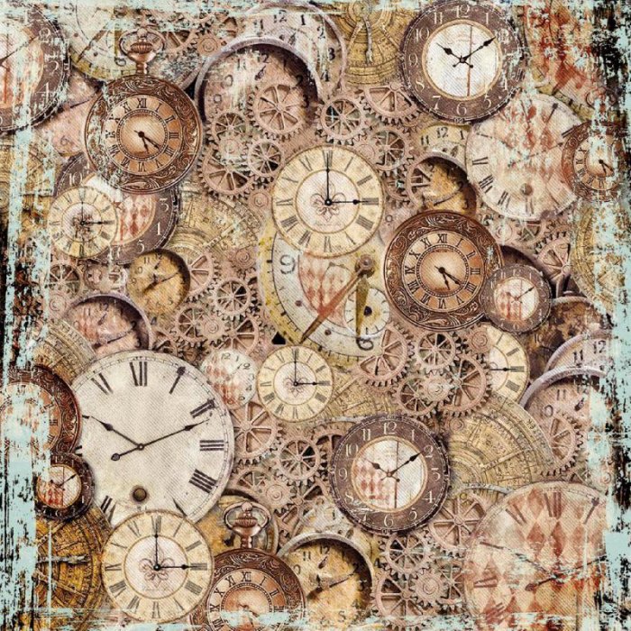 Rýžový papír 50x50cm Hodinová soukolí