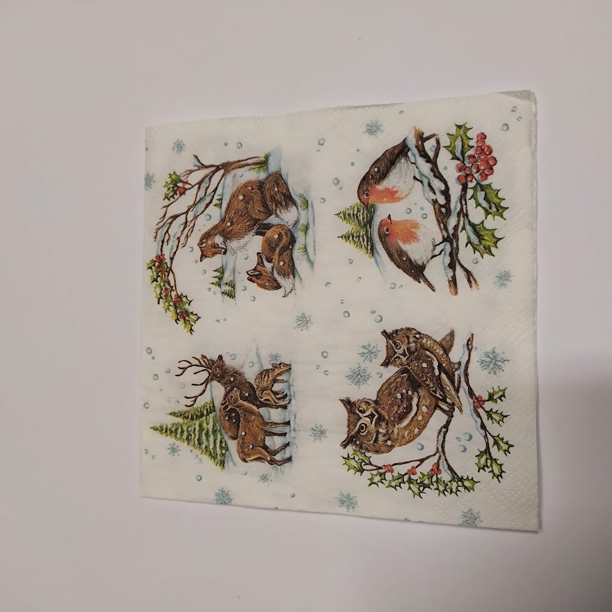Ubrousek 25x25cm - Zvířátka v zimě