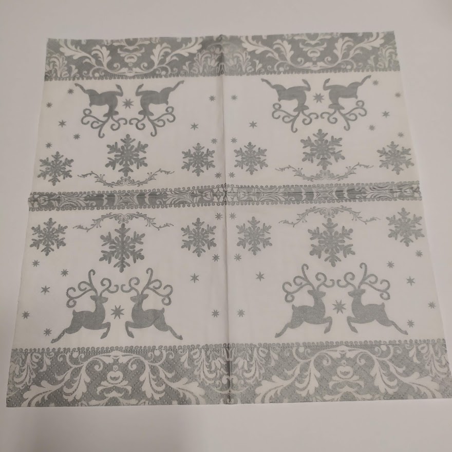 Ubrousek 25x25cm - Stříbrní jeleni