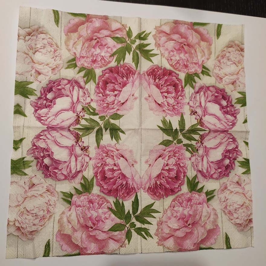 Ubrousek 25x25cm - Pivoňky