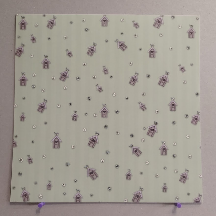 Papír - Budky - zelený proužek - 30,6x30,6 cm