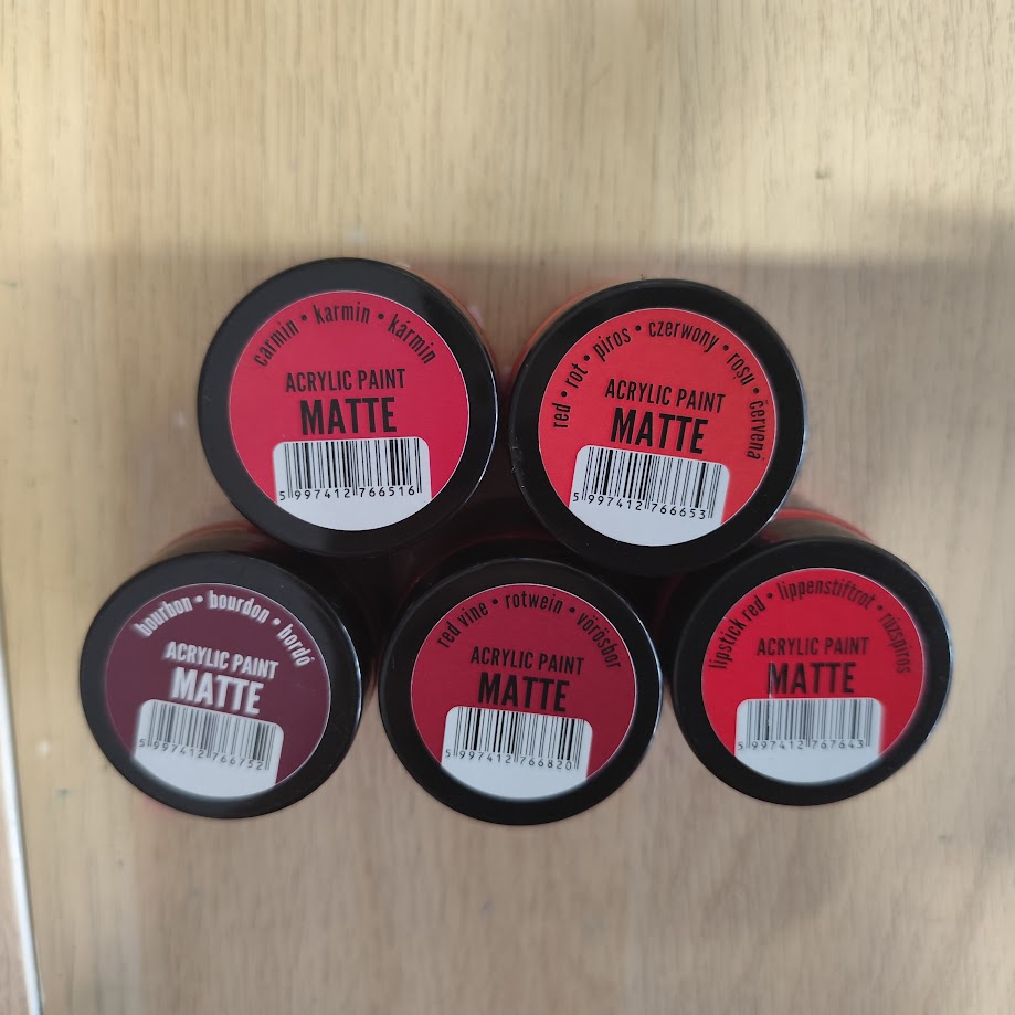 Akrylová barva Pentart 50ml -3- červené odstíny