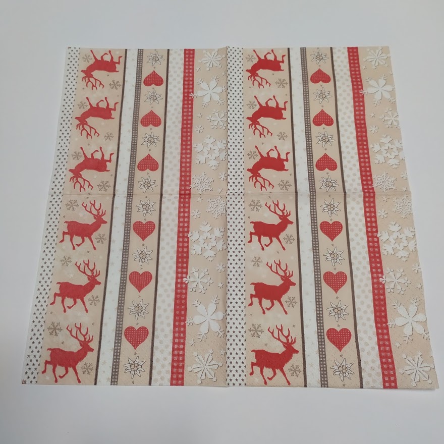Ubrousek 33x33cm - Vánoční krémové