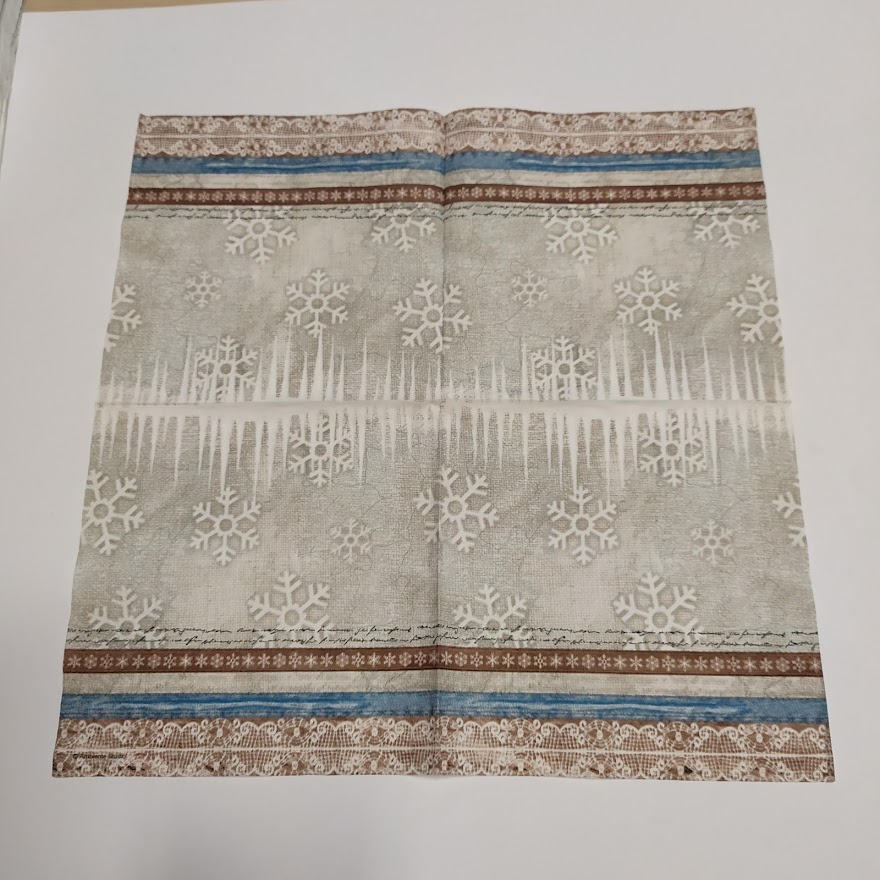 Ubrousek 33x33cm - Šedý s vločkami