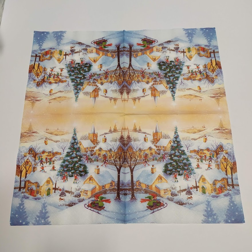 Ubrousek 33x33cm - Krajinka se stromem