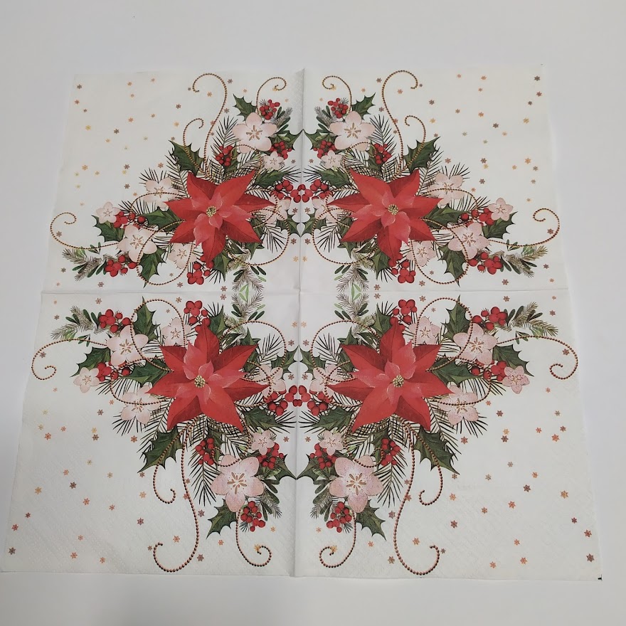 Ubrousek 33x33cm - Vánoční hvězda 2
