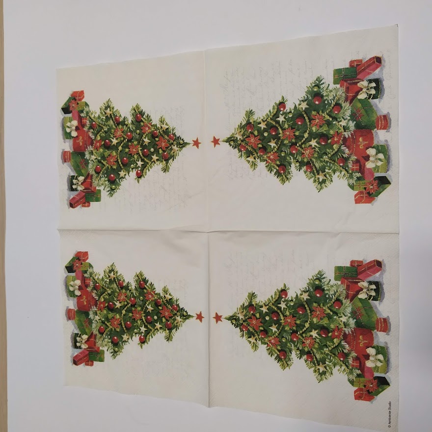 Ubrousek 33x33cm - Vánoční strom