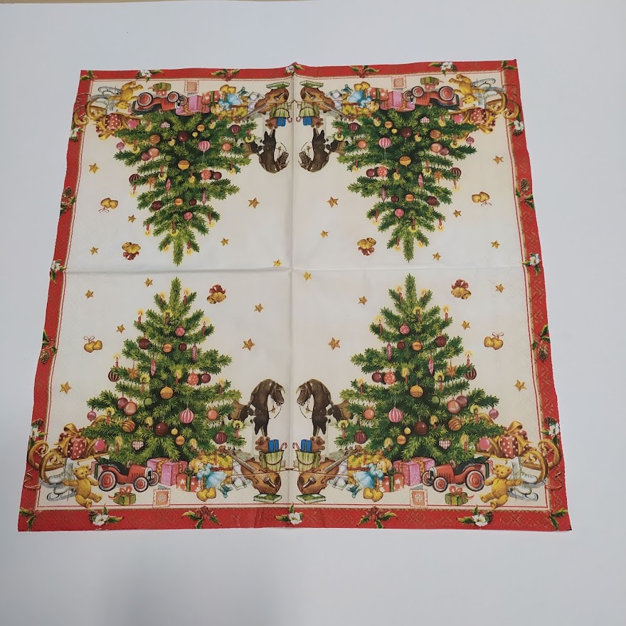 Ubrousek 33x33cm - Vánoční strom 2