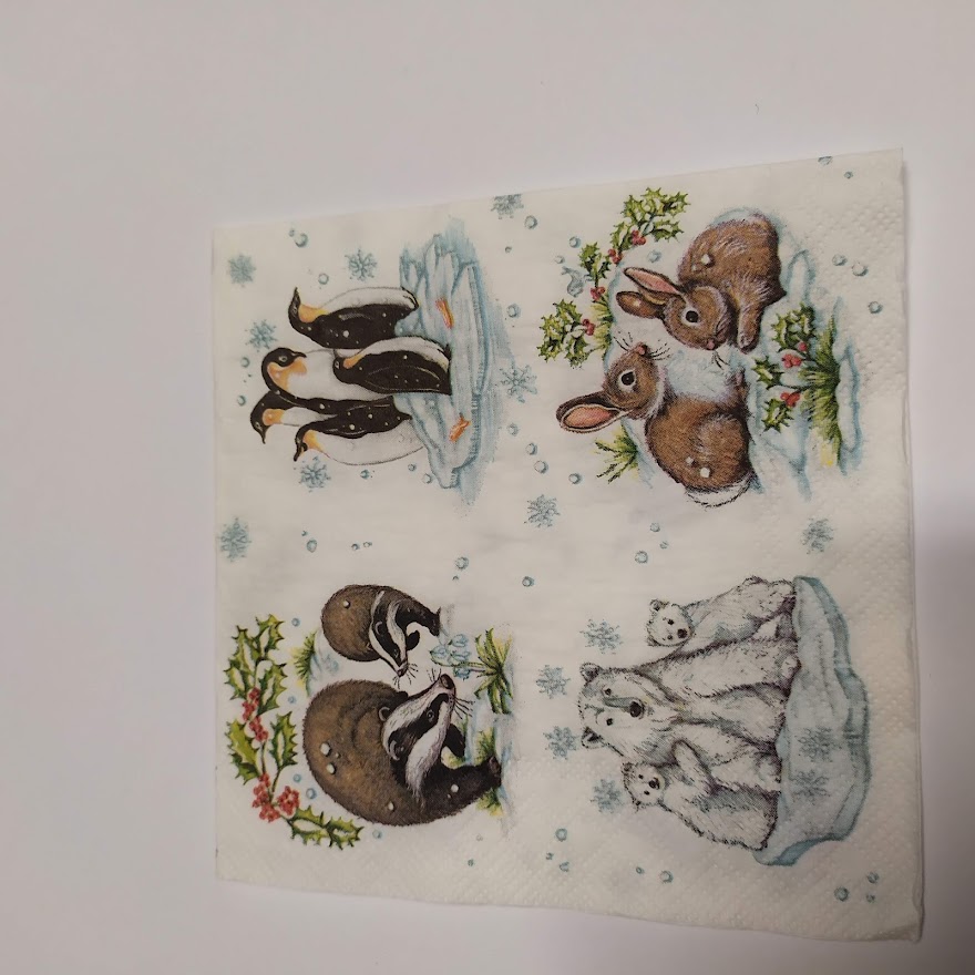 Ubrousek 25x25cm - Zvířátka v zimě