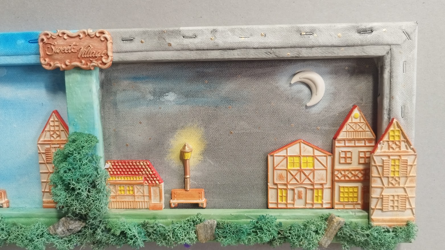 3D obraz s mechem - Magická vesnička den a noc