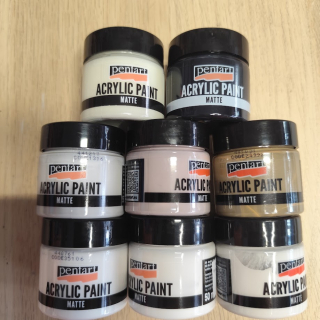 Akrylová barva Pentart 50ml -9- bílá, černá + šedé odstíny