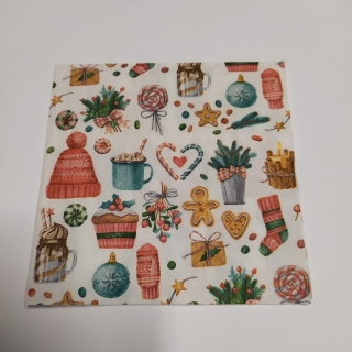 Ubrousek 25x25cm - Vánoční motivy