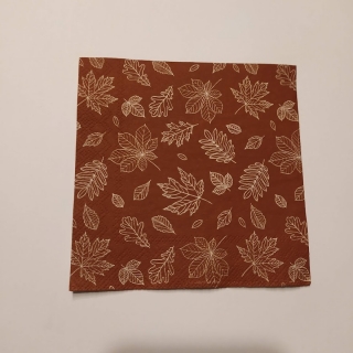 Ubrousek 25x25cm - hnědý s listy