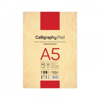 Calligraphy Pad bílá, šedá, béžová - skicák Drasca A5