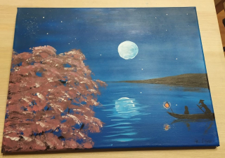 Měsíc nad řekou 40x30cm