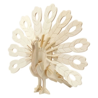 3D dřevěný model - páv