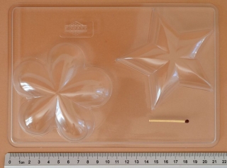 Forma na plovoucí svíčku / mýdlo - hvězda a květ Ø 10,5 cm