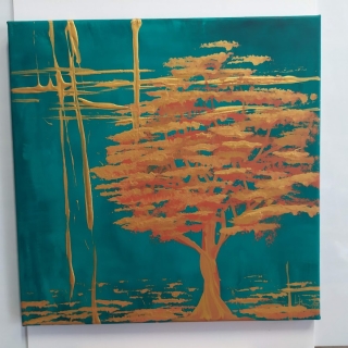 Zlatý strom 40x40cm