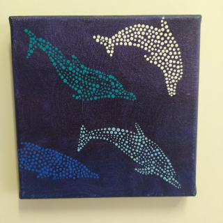 Delfíni  20x20 cm