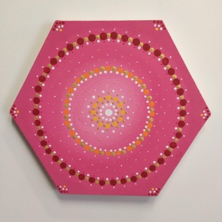 Tečkovaná mandala - růžová