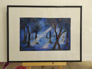 Modrý les 41x31cm