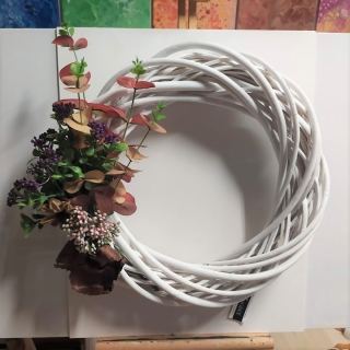 Podzimní věnec - bílý 40cm