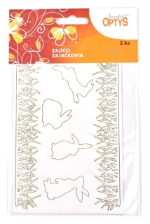 Papírový výřez Zajíci s trávou 2 archy